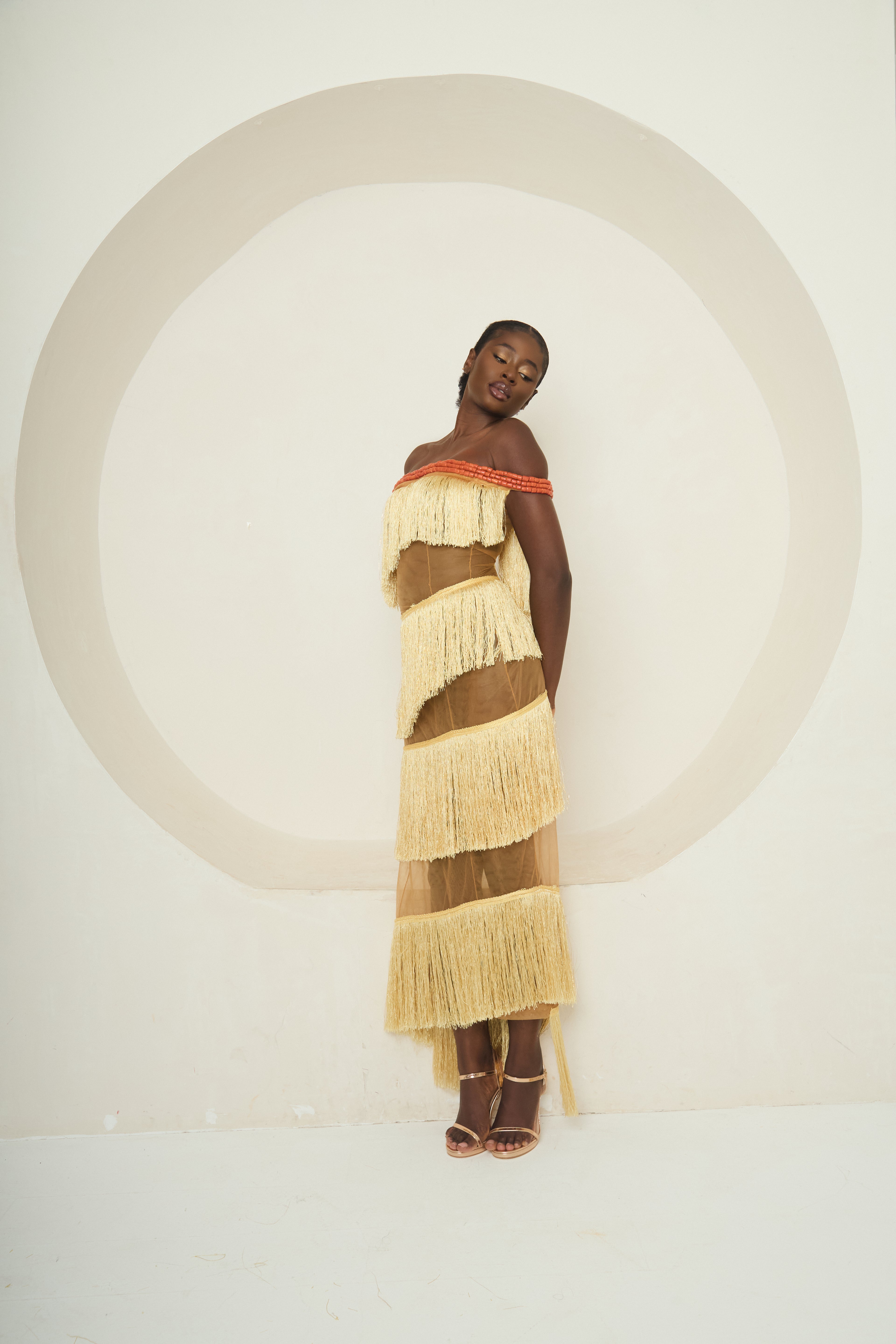 Tide Spirit Fringe Gown